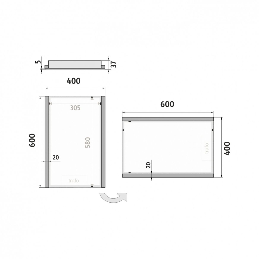 NIMCO ZP 11000 - Espelho com retroiluminação LED para casa de banho LED/18W/230V 6500K 60x40 cm IP44