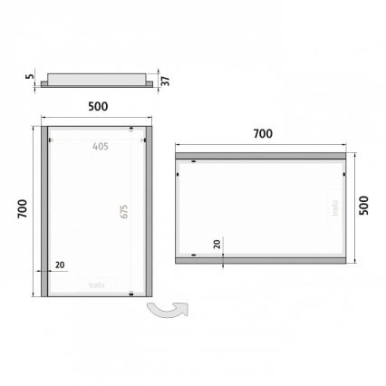 NIMCO ZP 11001 - Espelho com retroiluminação LED para casa de banho LED/21W/230V 6500K 70x50 cm IP44