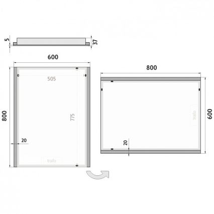 NIMCO ZP 11002 - Espelho com retroiluminação LED para casa de banho LED/24W/230V 6500K 80x60 cm IP44