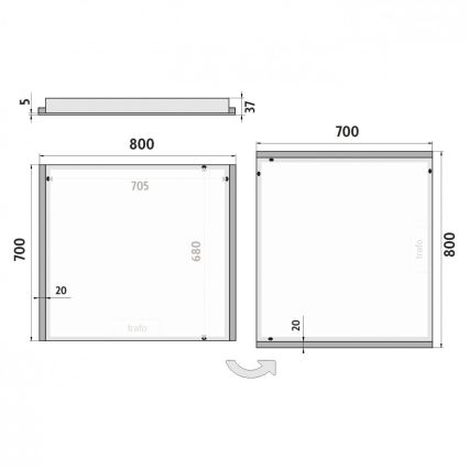 NIMCO ZP 11003 - Espelho com retroiluminação LED para casa de banho LED/21W/230V 6500K 70x80 cm IP44