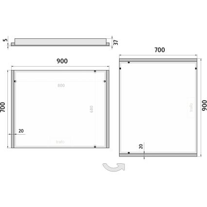NIMCO ZP 11019 - Espelho com retroiluminação LED para casa de banho LED/21W/230V 6500K 70x90 cm IP44