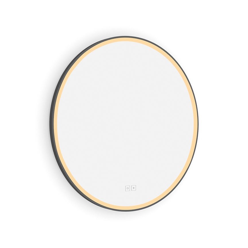 NIMCO ZPC 28000RVX-90 - Espelho com retroiluminação LED para casa de banho com regulação LED/26W/230V 3000-6500K diâmetro 60 cm mate preto IP44