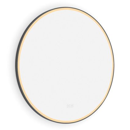 NIMCO ZPC 28001RVX-90 - Espelho com retroiluminação LED para casa de banho com regulação LED/33W/230V 3000-6500K diâmetro 70 cm mate preto IP44