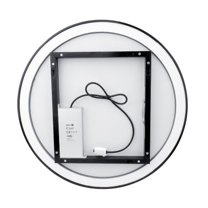 NIMCO ZPC 28001RVX-90 - Espelho com retroiluminação LED para casa de banho com regulação LED/33W/230V 3000-6500K diâmetro 70 cm mate preto IP44