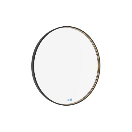NIMCO ZPC 31001RVX-90 - Espelho com retroiluminação LED para casa de banho com regulação LED/22W/230V 3000-6500K diâmetro 70 cm mate preto IP44