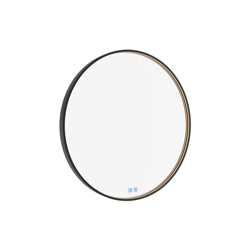 NIMCO ZPC 31001RVX-90 - Espelho com retroiluminação LED para casa de banho com regulação LED/22W/230V 3000-6500K diâmetro 70 cm mate preto IP44