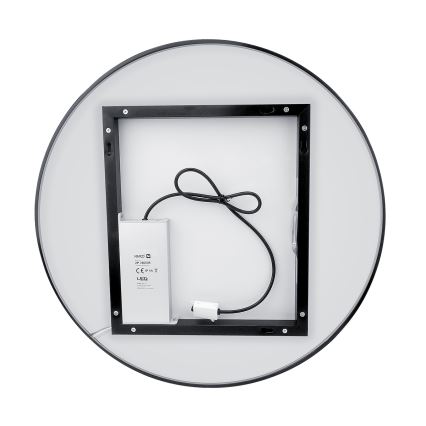NIMCO ZPC 31001RVX-90 - Espelho com retroiluminação LED para casa de banho com regulação LED/22W/230V 3000-6500K diâmetro 70 cm mate preto IP44