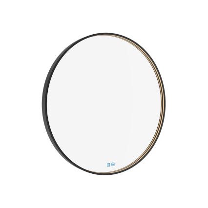 NIMCO ZPC 31002RVX-90 - Espelho com retroiluminação LED para casa de banho com regulação LED/26W/230V 3000-6500K diâmetro 80 cm mate preto IP44
