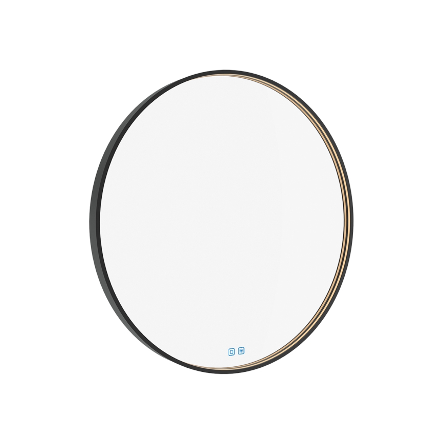 NIMCO ZPC 31002RVX-90 - Espelho com retroiluminação LED para casa de banho com regulação LED/26W/230V 3000-6500K diâmetro 80 cm mate preto IP44