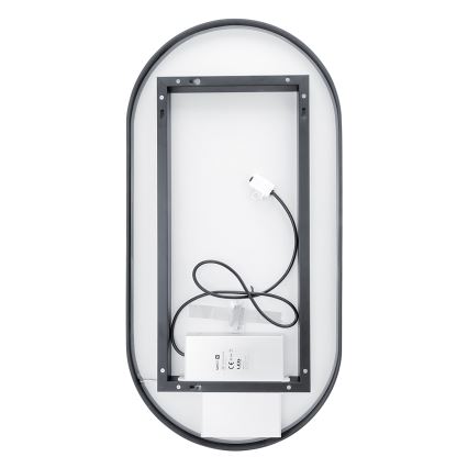 NIMCO ZPC 32002LVX-90 - Espelho com retroiluminação LED para casa de banho com regulação LED/25W/230V 3000-6500K 80x40 cm mate preto  IP44