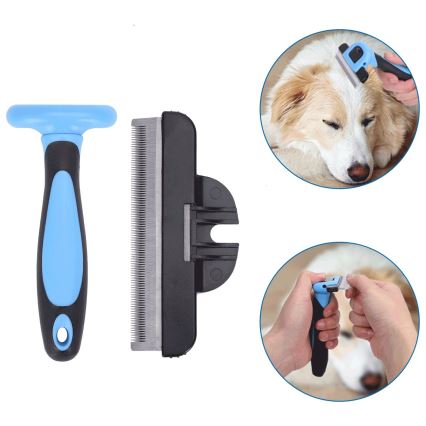Nobleza - Escova para cães e gatos azul 10,5 cm