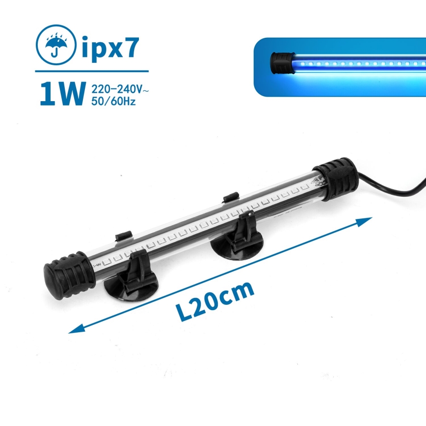 Nobleza - Iluminação LED para aquários LED/1W/230V IPX7 20 cm