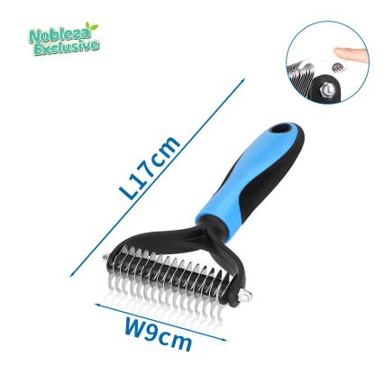 Nobleza - Pente de aparar para cães e gatos azul 9 cm
