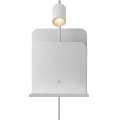 Nordlux - Aplique de parede com prateleira e USB ROOMI 1xGU10/8W/230V branco