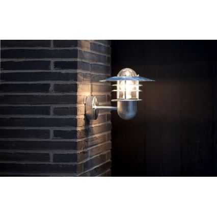 Nordlux - Aplique de parede exterior AGGER 1xE27/60W/230V IP54 prateado