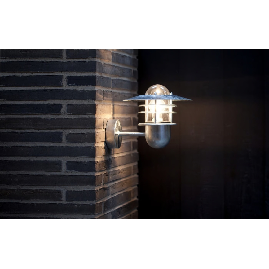 Nordlux - Aplique de parede exterior AGGER 1xE27/60W/230V IP54 prateado