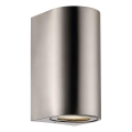 Nordlux - Aplique de parede exterior CANTO 2xGU10/28W/230V IP44 aço inoxidável