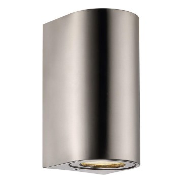 Nordlux - Aplique de parede exterior CANTO 2xGU10/28W/230V IP44 aço inoxidável