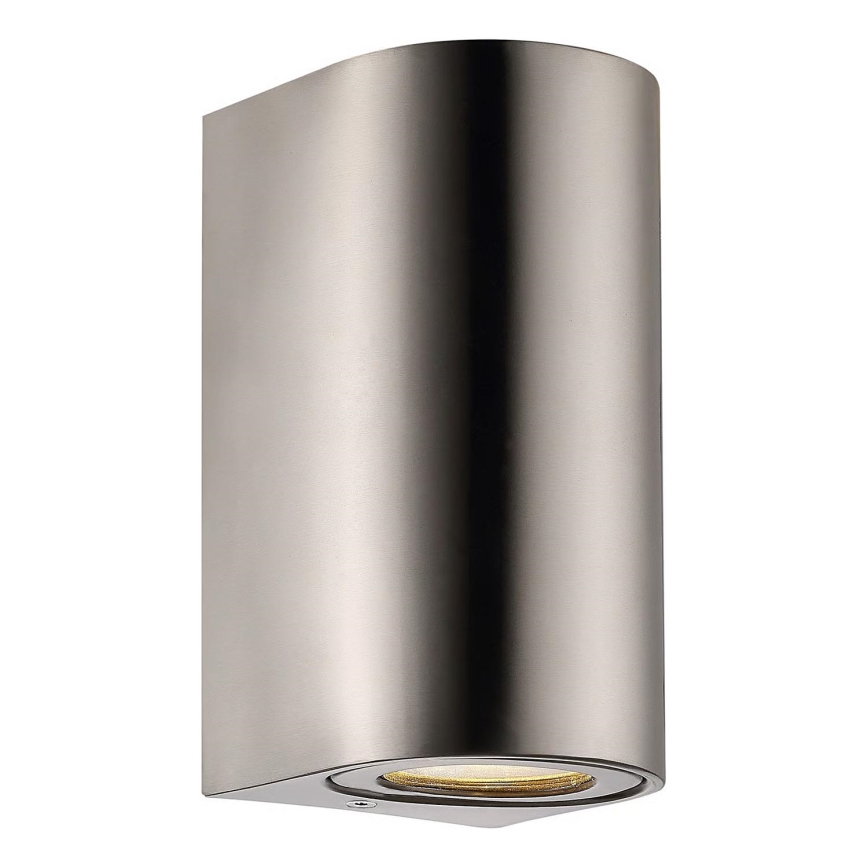 Nordlux - Aplique de parede exterior CANTO 2xGU10/28W/230V IP44 aço inoxidável