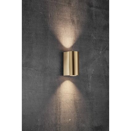 Nordlux - Aplique de parede exterior CANTO 2xGU10/28W/230V IP44 em latão