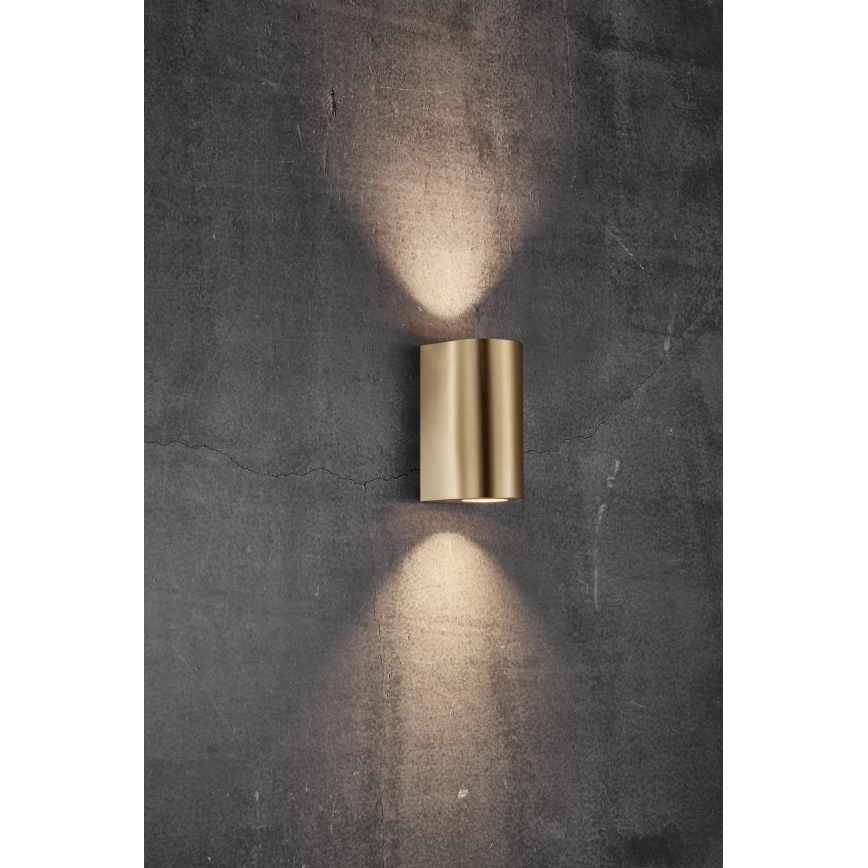 Nordlux - Aplique de parede exterior CANTO 2xGU10/28W/230V IP44 em latão