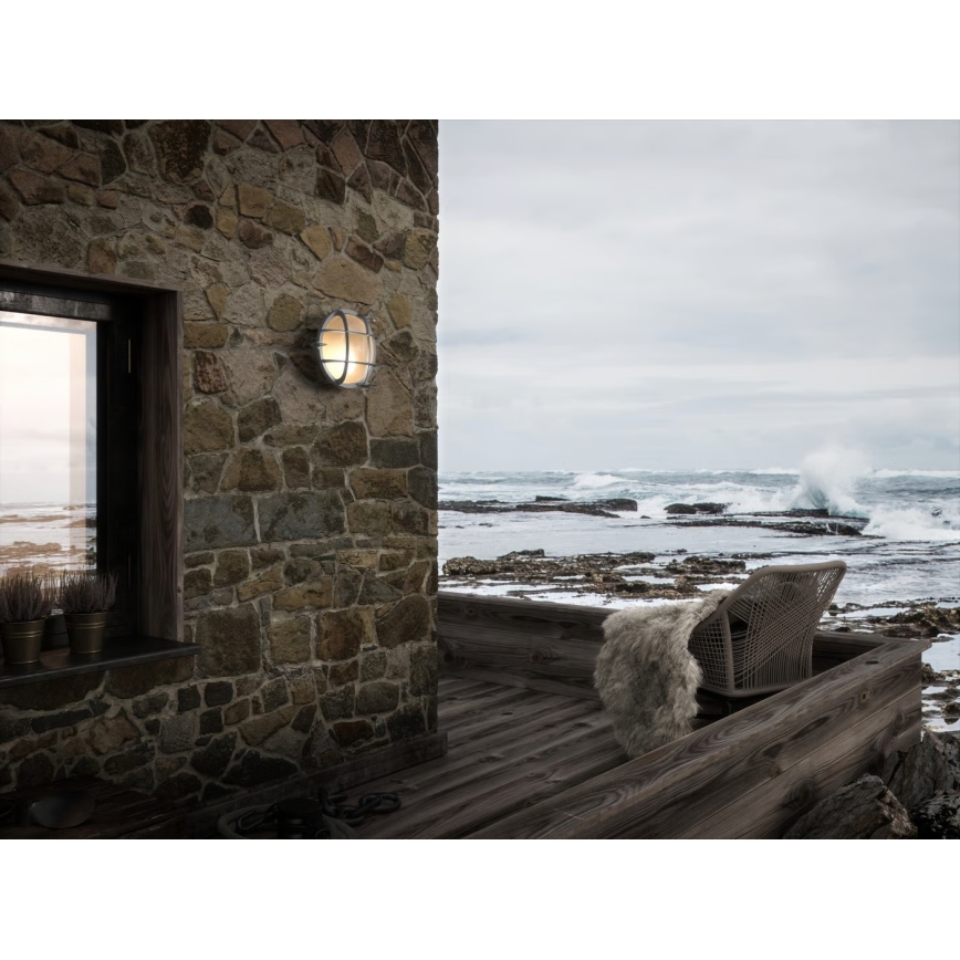 Nordlux - Aplique de parede exterior POLPERRO 1xE27/12,5W/230V IP64 cinzento