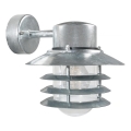 Nordlux - Aplique de parede exterior VEJERS 1xE27/60W/230V IP54 prateado