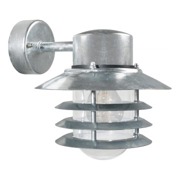 Nordlux - Aplique de parede exterior VEJERS 1xE27/60W/230V IP54 prateado