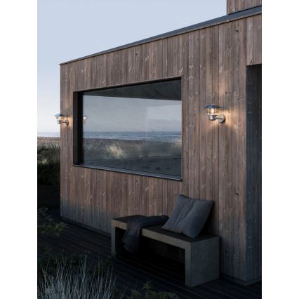 Nordlux - Aplique de parede exterior VEJERS 1xE27/60W/230V IP54 prateado
