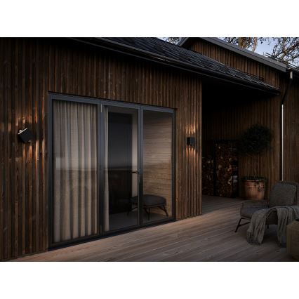 Nordlux - LED regulável, aplique de parede exterior TURN LED/13,8W/230V IP54 preto