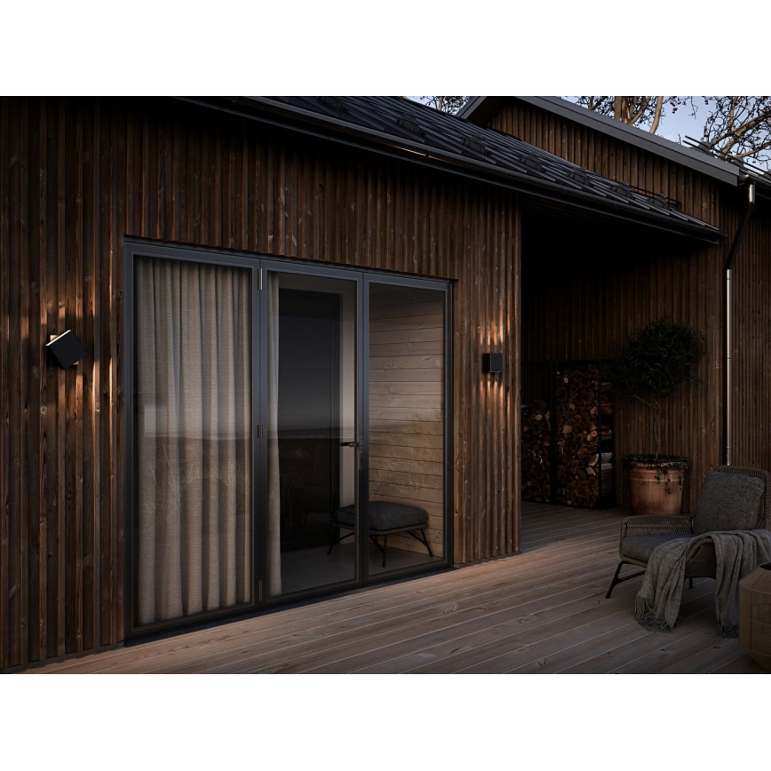 Nordlux - LED regulável, aplique de parede exterior TURN LED/13,8W/230V IP54 preto