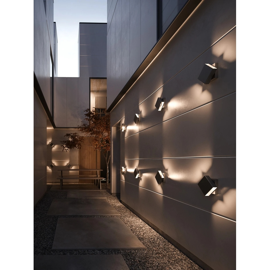Nordlux - LED regulável, aplique de parede exterior TURN LED/13,8W/230V IP54 preto