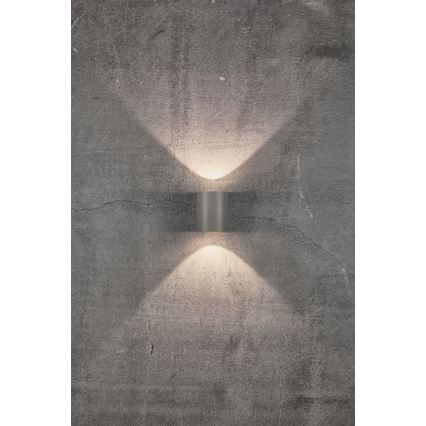 Nordlux - Aplique de parede LED exterior CANTO 2xLED/5,5W/230V IP44 cinzento