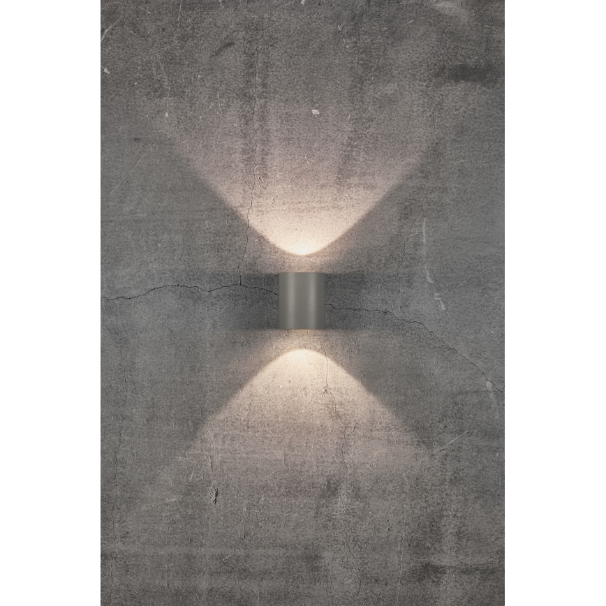 Nordlux - Aplique de parede LED exterior CANTO 2xLED/5,5W/230V IP44 cinzento