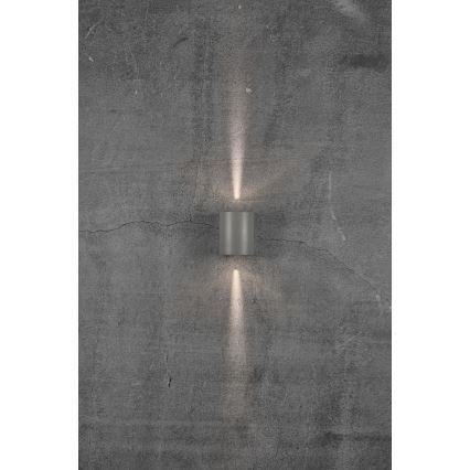 Nordlux - Aplique de parede LED exterior CANTO 2xLED/5,5W/230V IP44 cinzento