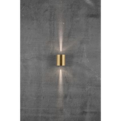 Nordlux - Aplique de parede LED para exterior CANTO 2xLED/6W/230V IP44 latão