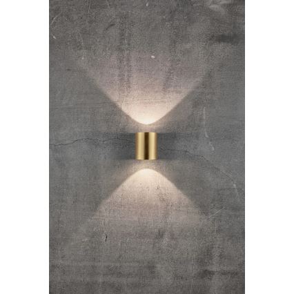 Nordlux - Aplique de parede LED para exterior CANTO 2xLED/6W/230V IP44 latão