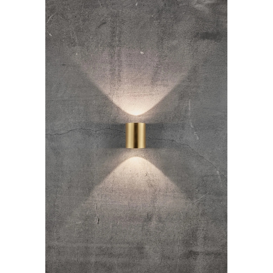 Nordlux - Aplique de parede LED para exterior CANTO 2xLED/6W/230V IP44 latão