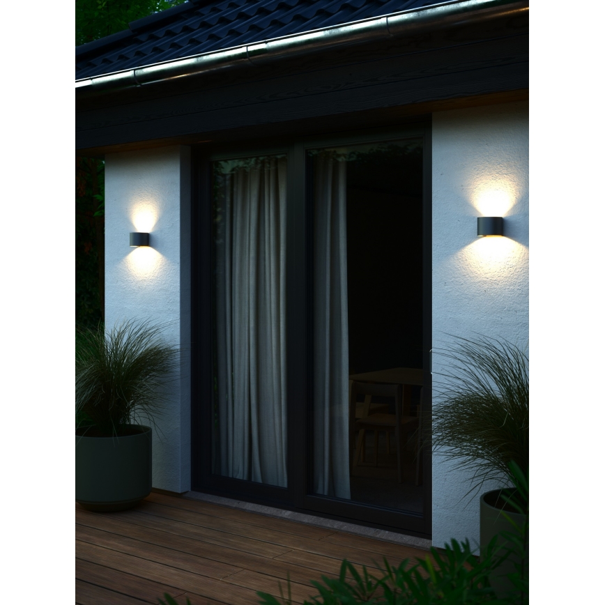 Nordlux - Aplique de parede LED para exterior MILDA LED/4,9W/230V IP44 antracite