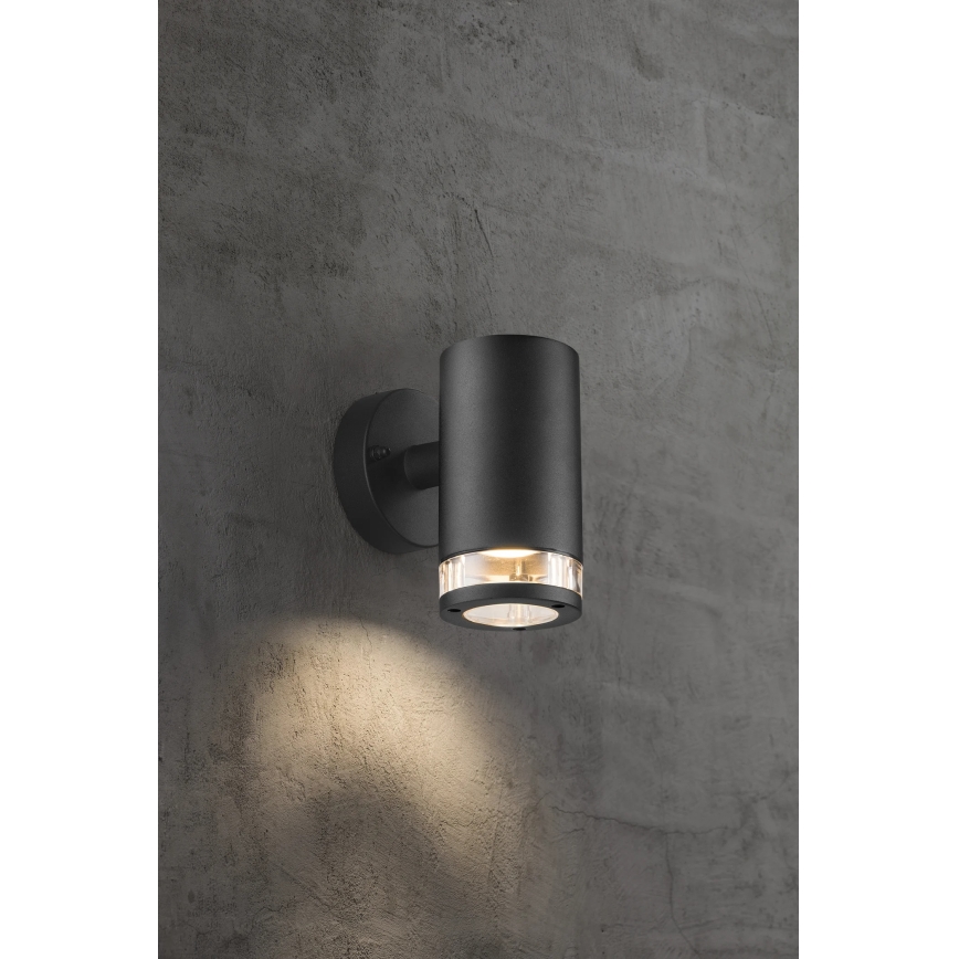 Nordlux - Aplique de parede para exterior BIRK 1xGU10/28W/230V IP44 preto