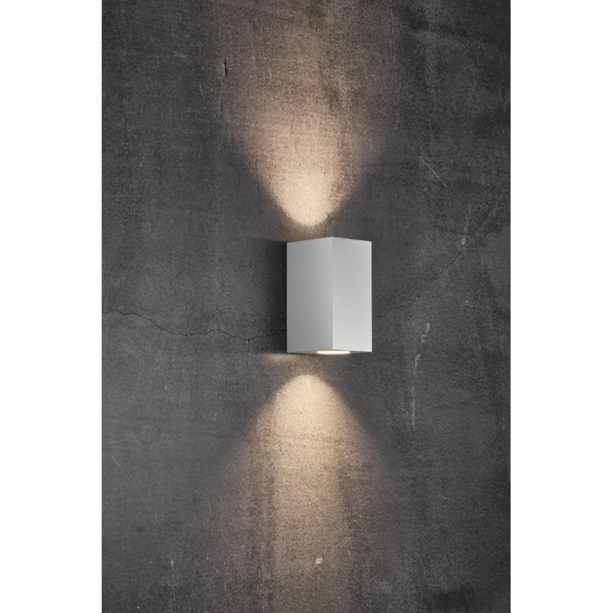 Nordlux - Aplique de parede para exterior CANTO 2xGU10/28W/230V IP44 branco