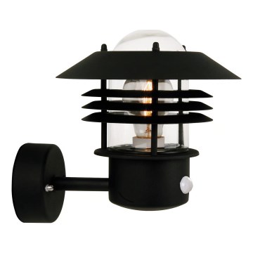 Nordlux - Aplique de parede para exterior com sensor VEJERS 1xE27/60W/230V IP54 prateado