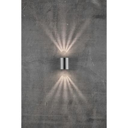 Nordlux - Arandela LED exterior CANTO 2xLED/6W/230V IP44 em aço inoxidável