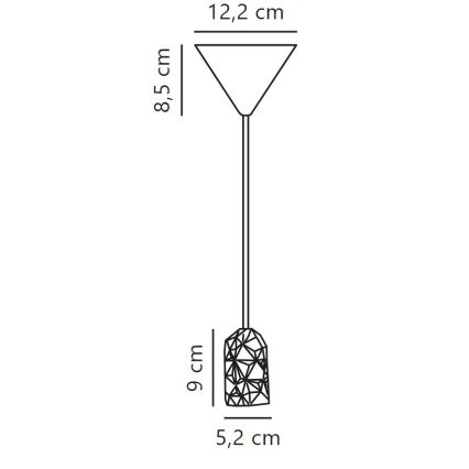 Nordlux - Cabo de carregamento HANG 1xE27/40W/230V cinzento/preto