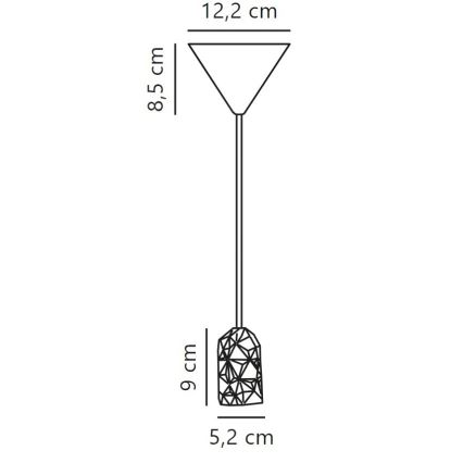 Nordlux - Cabo de carregamento HANG 1xE27/40W/230V cobre/preto