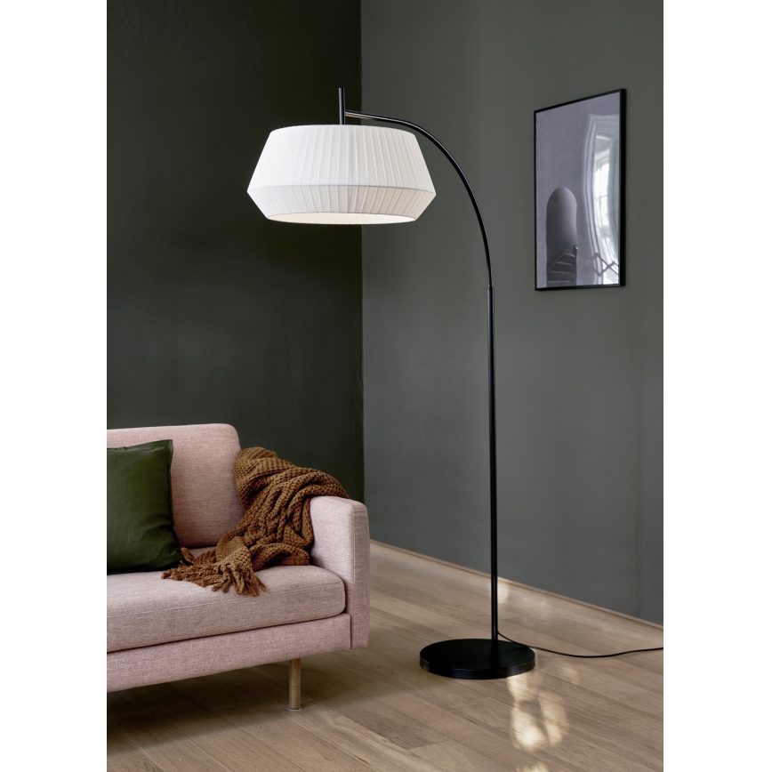 Nordlux - Candeeiro de chão DICTE 1xE27/60W/230V preto/branco