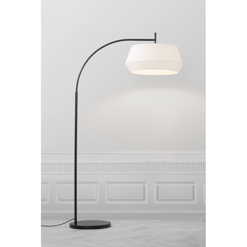 Nordlux - Candeeiro de chão DICTE 1xE27/60W/230V preto/branco