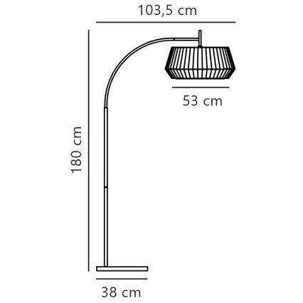 Nordlux - Candeeiro de chão DICTE 1xE27/60W/230V preto/branco