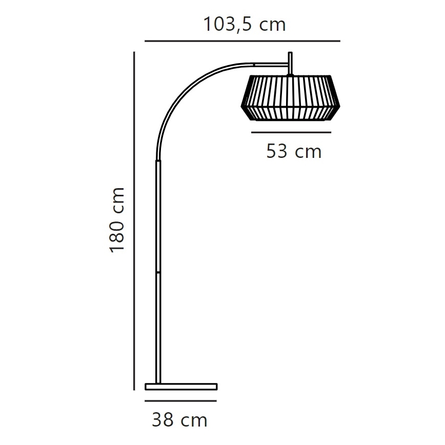 Nordlux - Candeeiro de chão DICTE 1xE27/60W/230V preto/branco