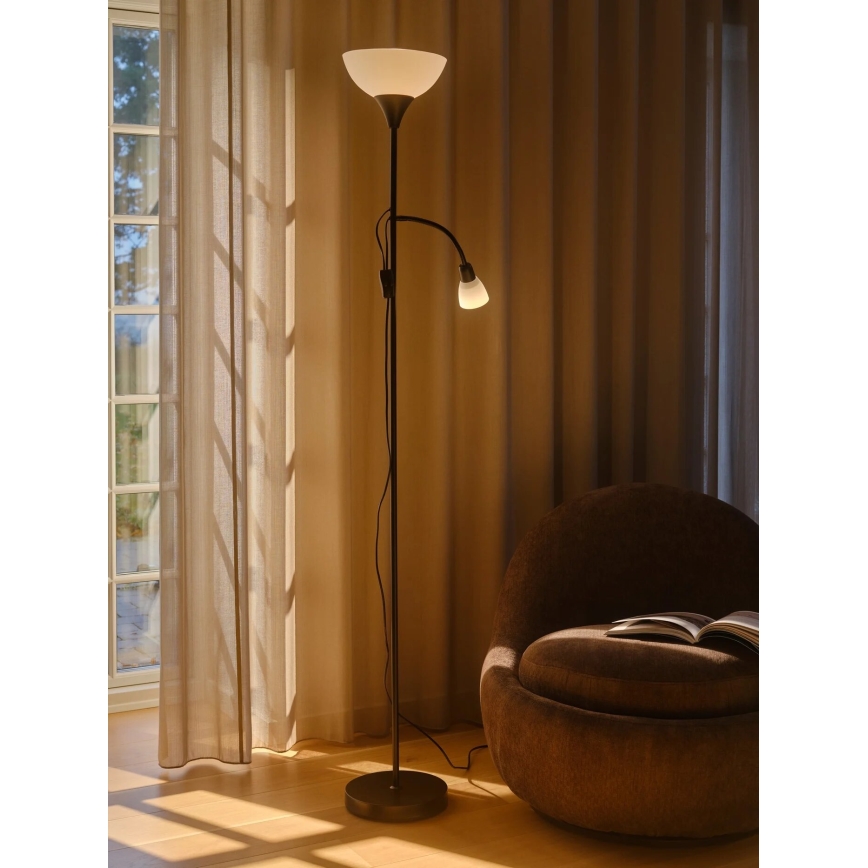 Nordlux - Candeeiro de chão LAURIA 1xE27/40W/230V + 1xE14/15W